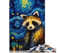 The Starry Night Raccoon Jigsaw Puzzles for Adults 1000 Piece Toys Family Jigsaw Games Birthday Puzzle Boys Girls 1000pcs (75x50cm)