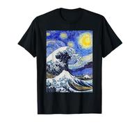 The Starry Night remake and mixed The Great wave of Kanagawa T-Shirt