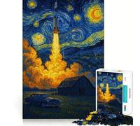 The Starry Night Rocket Launch 1000 Piece Jigsaws for Adults Puzzle Intellect Toy Relaxing Fun Quality Cut Fine Art Piece (38x26cm)