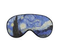 The Starry Night Sleep Mask for Women Men, Breathable Soft Sleeping Mask Adjustable Eye Cover Light Blocking Eye Masks for Travel, Home, Office, Nap, Flights