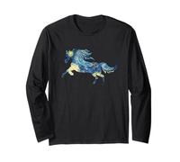 The Starry Night Van Gogh Horse Riding Tops for Women Girls Long Sleeve T-Shirt