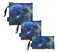The Starry Sky A Shooting Star Passing by 3 Pcs Reusable Snack Bags Multi-Use Emergency Food Bag for Kids Students Adults Food