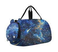 The Starry Sky A Shooting Star Passing by Duffel Gym Bags with Shoes Compartment Lightweight Sports Overnight Travel Bag for Travel, Swimming, Dance, Ballet