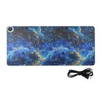 The Starry Sky A Shooting Star Passing by Leather Heated Mouse Pad Gaming Mousepad 31.5 x 13 in Winter Warmer Desk Pads for Home Office Desk Accessories