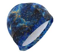 The Starry Sky A Shooting Star Passing by Swimming hat for Unisex Adults Short Hair Waterproof Swim Cap for Women Hair Protection and Drag Reduction