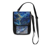 The Starry Sky A Shooting Star Passing by Travel Wallet Passport Holder Neck Wallet Slim Lightweight Crossbody Bag with Adjustable Strap