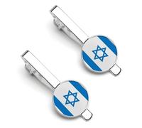 The State of Israel Flags Men Tie Clip Wedding Gift for Best Man, Groomsman, Usher, Birthday