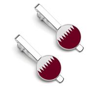 The State of Qatar Flags Men Tie Clip Wedding Gift for Best Man, Groomsman, Usher, Birthday