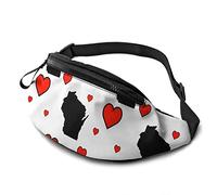 The State of Wisconsin and Red Hearts Waist Bag with Adjustable Strap Hip Bum Bag for Man Women Outdoors Sports Running Gym Traveling