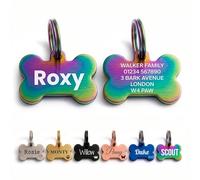 The Stately Hound Dog Tags for Pets Engraved UK, Multicolour Bone, Medium