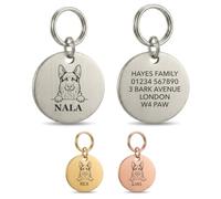 The Stately Hound German Shepherd Gifts, Personalised Dog Tag, Silver, S