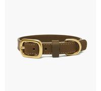 The Stately Hound Handmade Luxury Leather Dog Collar - Hand-Stitched Premium Genuine Leather, Durable Gold-Coloured Hardware, Adjustable Fit for Small, Medium & Large Dogs (Olive Green, Large)