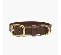 The Stately Hound Handmade Luxury Leather Dog Collar - Hand-Stitched Premium Genuine Leather, Durable Gold-Coloured Hardware, Adjustable Fit for Small, Medium & Large Dogs (Brown, Large)