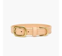 The Stately Hound Handmade Luxury Leather Dog Collar - Hand-Stitched Premium Genuine Leather, Durable Gold-Coloured Hardware, Adjustable Fit for Small, Medium & Large Dogs (Natural, Extra Large)