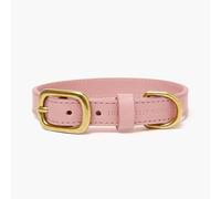 The Stately Hound Handmade Luxury Leather Dog Collar - Hand-Stitched Premium Genuine Leather, Durable Gold-Coloured Hardware, Adjustable Fit for Small, Medium & Large Dogs (Pink, Extra Large)