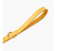 The Stately Hound Leather Dog Lead - Hand-Stitched Genuine Leather, Durable Gold Hardware, Strong & Comfortable Dog Leash for Walking & Training (Yellow, Standard)