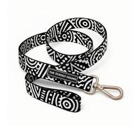 The Stately Hound Long Black Dog Lead - 120 cm Waterproof Heavy-Duty Nylon Leash for Medium & Large Dogs, Locking Carabiner, Tangle-Free 360° Swivel, 2cm Wide (Black & White, Standard Lead)