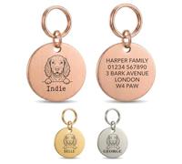 The Stately Hound Springer Spaniel Gifts, Personalised Tag, Rose Gold, S