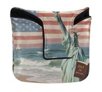 The Statue of Liberty Independence Day Golf Putter Covers Mallet with Magnetic Closure Golf Putter Headcover for Men and Women PU Leather