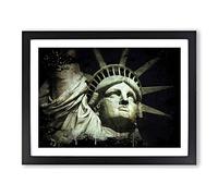 The Statue of Liberty New York City No.1 Modern CB Framed Print | A4 Black Framed Wall Art | Ready to Hang | Modern Cityscape Picture | Living Room Bedroom Lounge Office