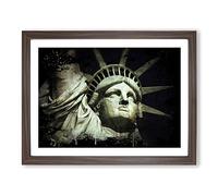 The Statue of Liberty New York City No.1 Modern CB Framed Wall Art Print, Ready to Hang Picture for Living Room Bedroom Home Office Décor, Walnut A3 (46 x 34 cm)