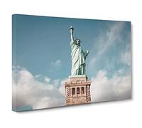 The Statue of Liberty New York City No.2 Canvas Print | Gallery Wrapped 30mm Frame Wall Art | 24x16 inches | Ready to Hang | Modern Cityscape Picture | Living Room Bedroom Lounge Office