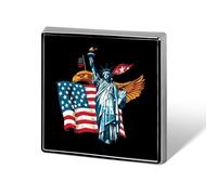 The Statue of Liberty U.S. Flag Bald Ea-gle Custom Lapel Pins Square Brooch Tie Suit Dress Accessories for Men Women Wedding Birthday