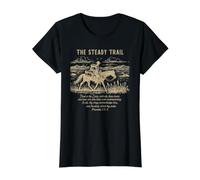 The Steady Trail Western Christian Cowboy Proverbs 3:5-6 Value Graphic T-Shirt, Women, Black, S