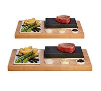 The SteakStones Sizzling Steak Set, an Official SteakStones Hot Stone Cooking Product. A fun, interactive way to enjoy Steak on the Stone using Lava Stone Steak Stones as seen on Dragons Den, Set of 2