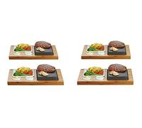 The SteakStones Steak, Sides and Sauces Set, an Official SteakStones Hot Stone Cooking Product. A fun, interactive way to enjoy Steak on the Stone using Lava as seen on Dragons Den, Set of 4