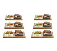 The SteakStones Steak, Sides and Sauces Set, an Official SteakStones Hot Stone Cooking Product. A fun, interactive way to enjoy Steak on the Stone using Lava as seen on Dragons Den, Set of 6