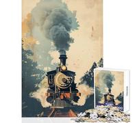 The Steam Engine Locomotiv 1000 Piece Puzzle For Teenagers Great Gifts for Games Difficult Challenge Toy Wall Decor for Age 14+ Game (38x52cm)