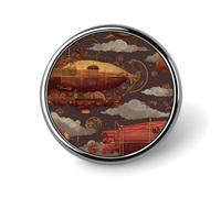 The Steampunk Airship Cute Brooch Pin for Women Men Badge