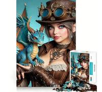 The Steampunk Dragon Tamer 1000 Piece Jigsaws for Adults Puzzle Intellect Toy Relaxing Fun Quality Cut Fine Art Piece (38x26cm)