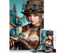 The Steampunk Dragon Tamer 1000 Piece Jigsaws for Adults Puzzle Intellect Toy Relaxing Fun Quality Cut Fine Art Piece (38x26cm)