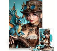 The Steampunk Dragon Tamer Jigsaw Puzzles 1000 Pieces for Teenagers Think Game Peaceful Time Quality Edge Perfect Present (50x75cm)