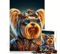 The Steampunk Yorkie 1000 Piece Jigsaw Puzzles for Adults Jigsaw Mental Toy Soothing Fun Premium Cut Birthday Gift (50x75cm)