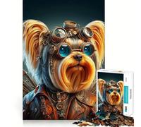 The Steampunk Yorkie Puzzles for Teenagers 1000 Pieces Think Smart Toy Soothing Play Smooth Cut Amazing Present (38x52cm)