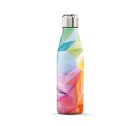 The Steel Bottle - Insulated Stainless Steel Bottle, Double Walled Vacuum Insulation, 500 ml Capacity, Airtight Closure, Portable Water Bottle (ART#3 Geometric Color)