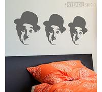 The Stencil Studio - Charlie Chaplin Stencil - from Our Famous Faces Range of Reusable Laser Cut Stencils (M - A x B 23.3 x 28.2cm (9.1 x 11.1 inches)(1033M)