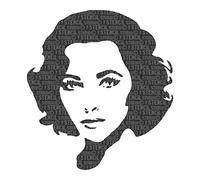 The Stencil Studio Famous Faces Range - Elizabeth Taylor (2) Reusable Stencil - Size Small (A4) (10074S)