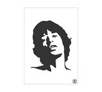 The Stencil Studio Famous Faces Range - Mick Jagger Reusable Stencil - Size Small (A4) (10174S)