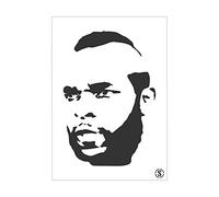 The Stencil Studio Famous Faces Range - Mr T Reusable Stencil - Size Extra Small (A5) (10180XS)