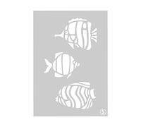 The Stencil Studio Fenfushi Fish Stencil - Reusable laser cut Stencil - Size Small (A4) (10319S)