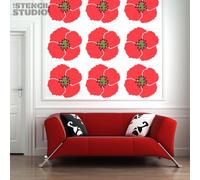 The Stencil Studio Giant Poppy Stencil - Reusable 3 Layer Stencil - XL/A1 59 x 56cm (23 x 22 inches)(10673XL)