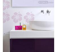 The Stencil Studio - Hibiscus Flower Reusable Stencil - Exotic Flower to add to Walls, Furniture & Fabric. Size Small (A4) (10091S)