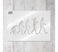 The Stencil Studio Ltd - Evolution of Man Silhouette Stencil - Reusable Stencil - Size Small (A4) (10130S)