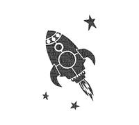The Stencil Studio Ltd - Rocket and Stars Stencil - Reusable Stencil - Size Small (A4) (10204S)