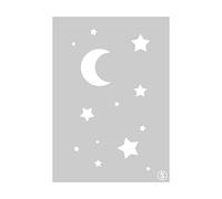 The Stencil Studio Moon and Stars Stencil - Reusable laser cut Stencil - Size Small (A4) (10107S)