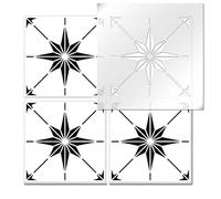 The Stencil Studio Stow Star Tile Stencil - Ideal for Tile Makeovers - Single Tile - Half Tile (11041) to fit 23.6 inch Tiles (60 cm). Rotate to Paint Other Half